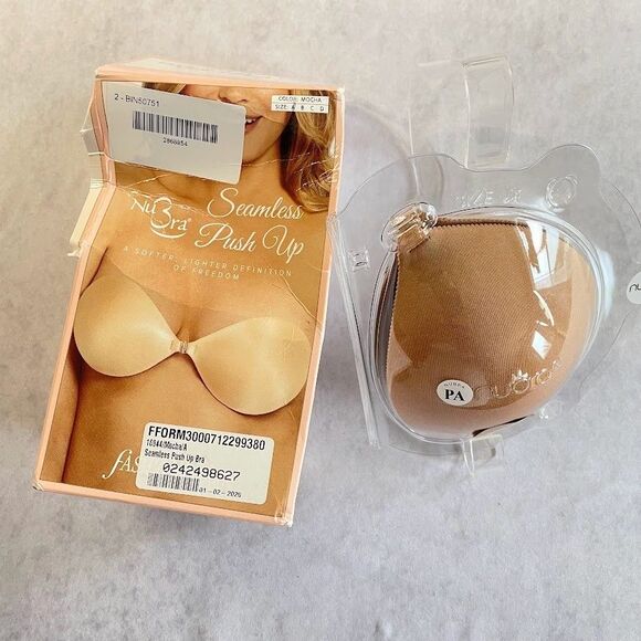 Fashion Forms Nubra Seamless Push Up Bra in Mocha Womens Size A NEW! Damaged Box - Picture 2 of 11